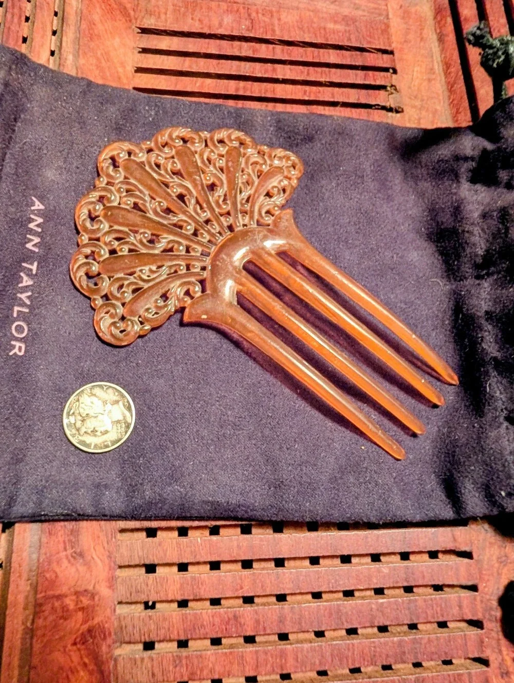 Antique Art Nouveau Celluloid Hair Comb